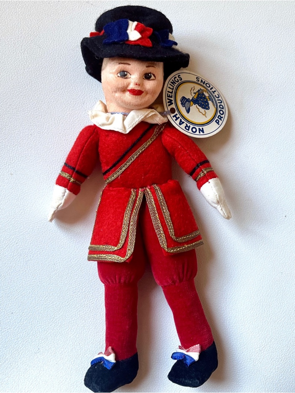 Vintage Norah Welling Beefeater Cloth Doll with Original Hang Tag 1930s 1940s